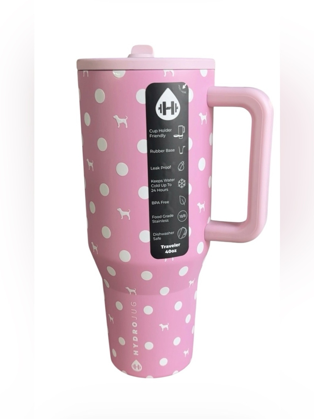 Hydrojug x VS PINK 40oz Traveler PINK DOT DOG NEW!!